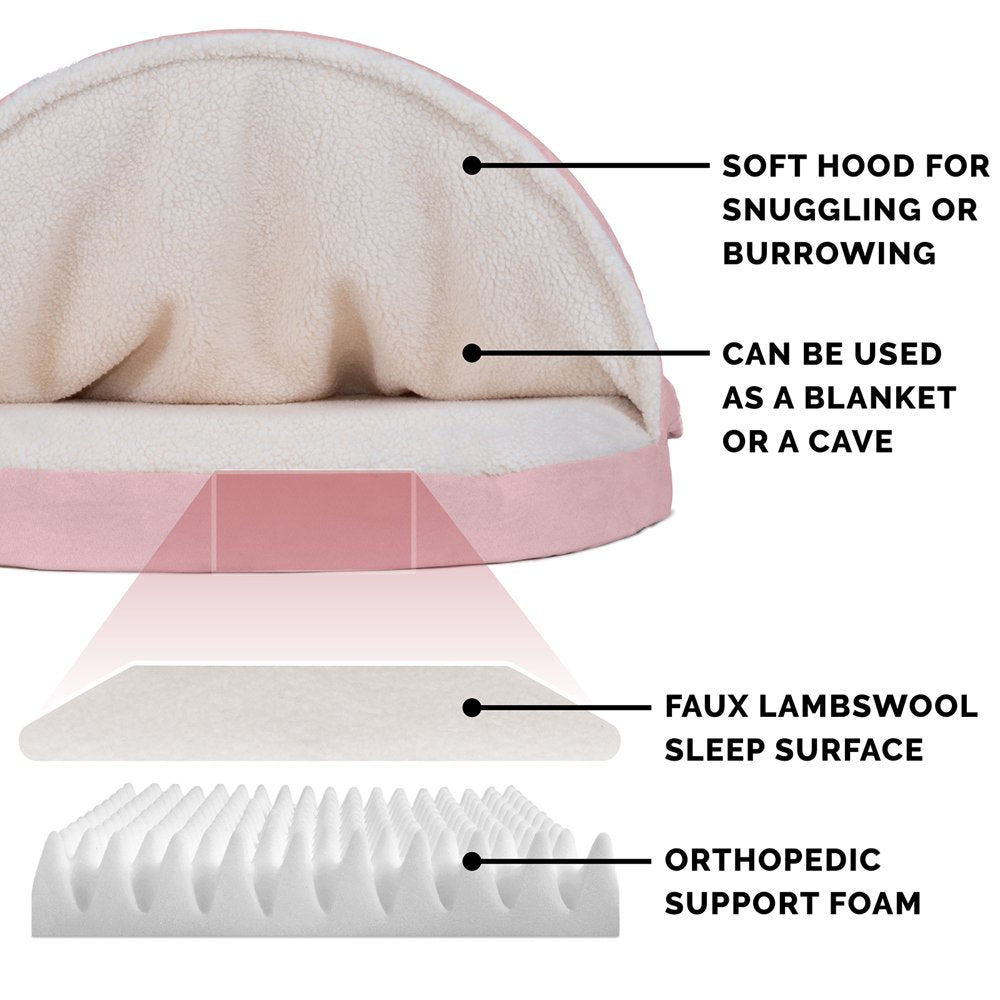 Furhaven Pet Products Orthopedic Faux Sheepskin Snuggery Burrow Pet Bed for Dogs & Cats, Pink, 18-Inch Animals & Pet Supplies > Pet Supplies > Cat Supplies > Cat Beds FurHaven Pet   