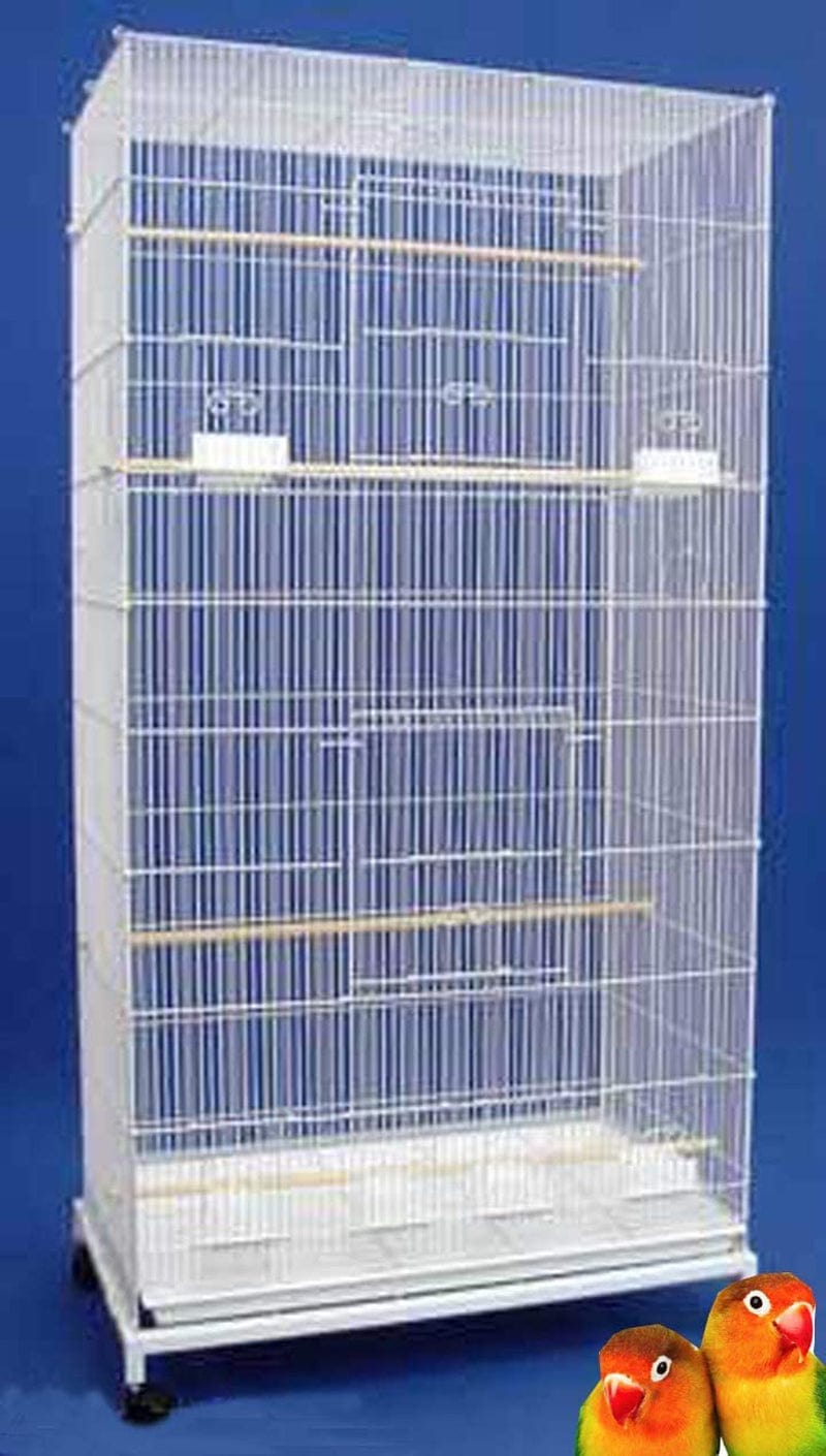 55" Extra Large Multiple Flight Bird Breeding Breeder Cage with Rolling Stand 3/8-Inch Bar Spacing for Aviary Budgie Canary Finch Animals & Pet Supplies > Pet Supplies > Bird Supplies > Bird Cages & Stands Mcage   