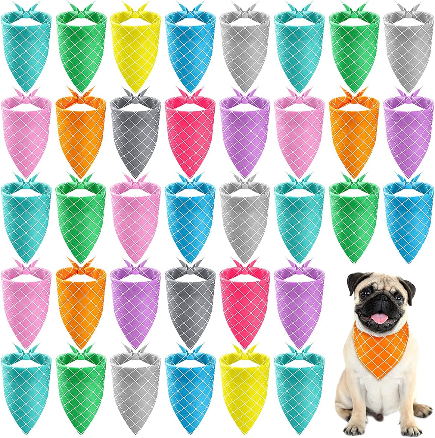 20 Pieces Dog Bandana Dog Bandanna Point Adjustable and Washable Dog Triangle Scarf Dog Kerchiefs Dog Bib Accessories for Small to Medium Dog Puppy Cat (Polka Dots) Animals & Pet Supplies > Pet Supplies > Dog Supplies > Dog Apparel Frienda Plaid  