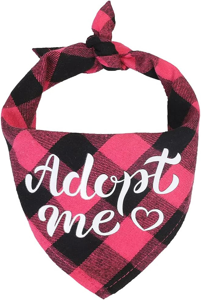 LATFZ 1/2 Pack Adopt Me Dog Bandanas Scarf Bibs Scarf Set for Dog Cat Pet Animals (2Pack) Animals & Pet Supplies > Pet Supplies > Dog Supplies > Dog Apparel LATFZ Rose Red  