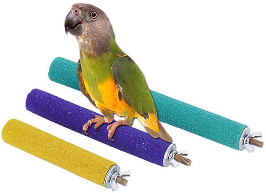 Walbest Bird Perchs Bird Stand Toy Bird Cage Accessories Natural Colorful Wood Perch Platform Paw Grinding Stick for Parakeets (Random Color, Size 0.79" X 7.09") Animals & Pet Supplies > Pet Supplies > Bird Supplies > Bird Cages & Stands Walbest 2cm x 13cm  