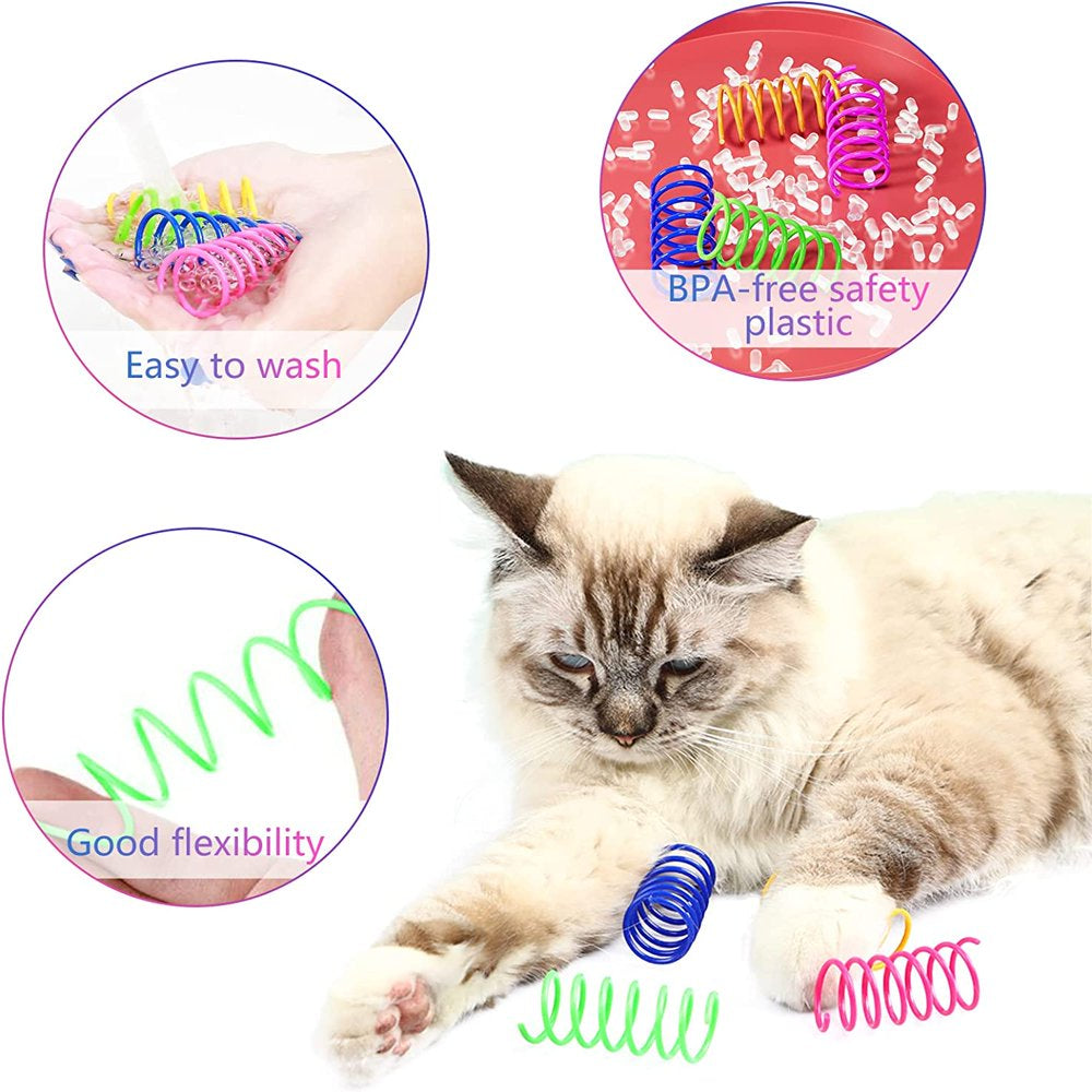 VEGCOO 24Pcs Cat Spring Cat Toys, Colourful Cat Interactive Toys Elastic Cat Spiral Springs for Swatting Bitting Hunting and Active Healthy Play(Random Colour) Animals & Pet Supplies > Pet Supplies > Cat Supplies > Cat Toys LMC-CW-ML002   