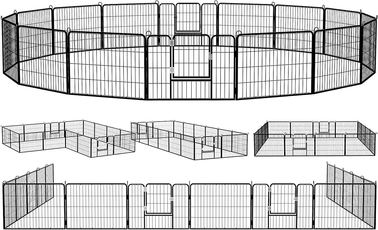 Waleaf Bold Dog Playpen for Outdoor, 16 Panels 24''/30''/40'' Height Metal Puppy Dog Fence Indoor Outdoor,Pet Exercise Pen for Rv,Camping,Yard Animals & Pet Supplies > Pet Supplies > Dog Supplies > Dog Kennels & Runs Vitesse 16 Panels 24inch  