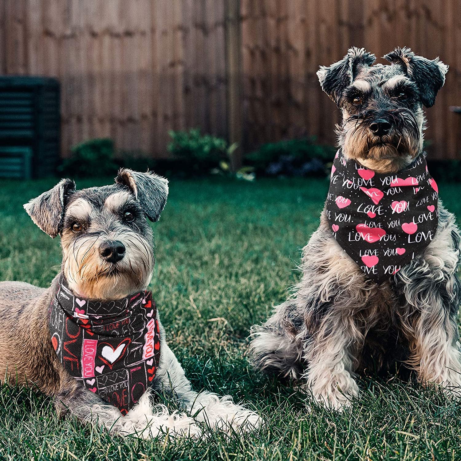 4 Pieces Valentine'S Day Dog Bandana Heart Dog Bandanas Washable Pet Neckerchief Square Dog Kerchief Dog Scarf Bibs for Dogs Cats Pets Festival Accessories Animals & Pet Supplies > Pet Supplies > Dog Supplies > Dog Apparel Syhood   