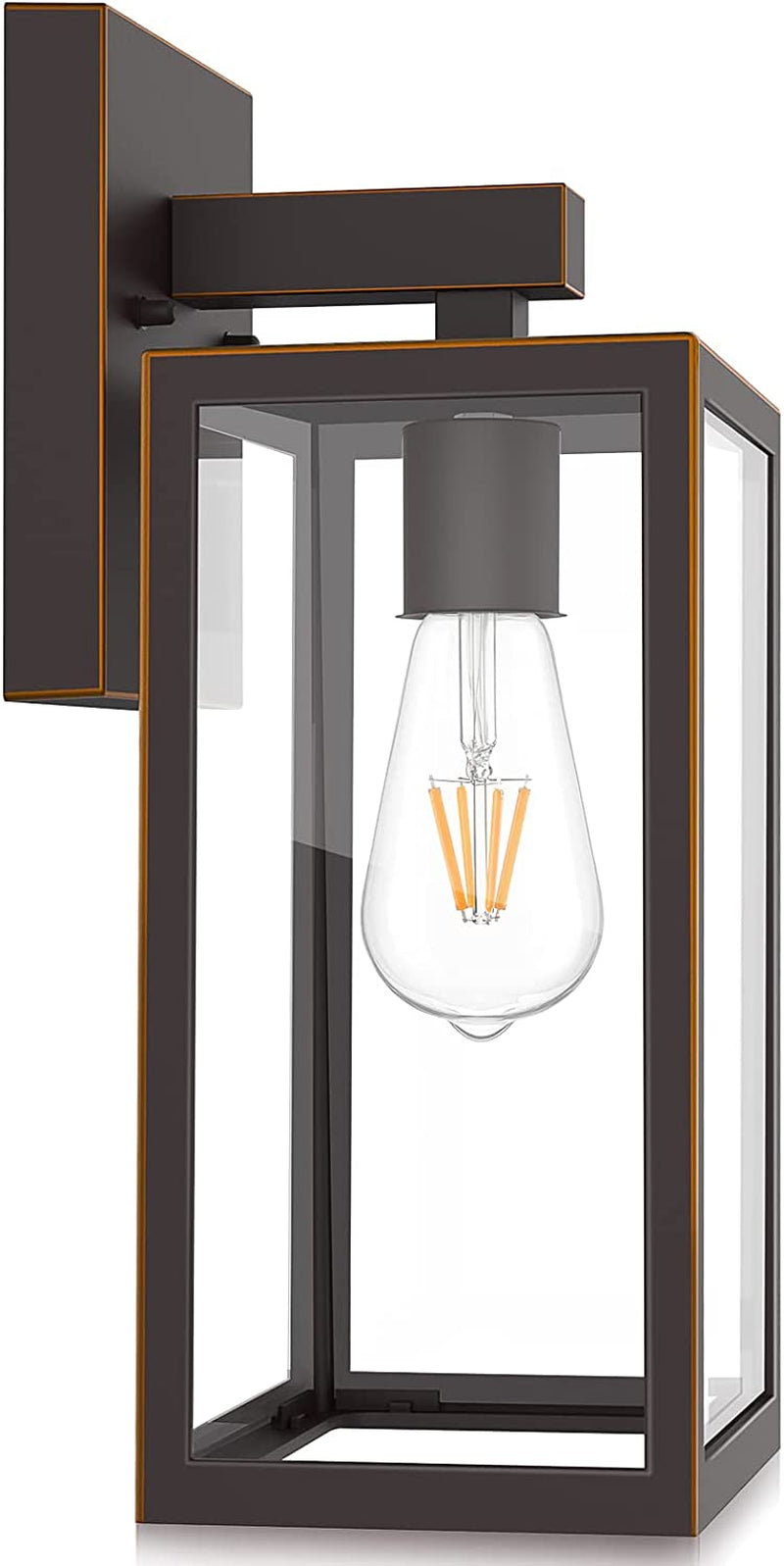 Maxvolador Outdoor Wall Lantern, Exterior Waterproof Wall Sconce Light Fixture, Matte Black Anti-Rust Wall Mount Light with Clear Glass Shade, E26 Socket Wall Lamp for Porch(Bulb Not Included) Animals & Pet Supplies > Pet Supplies > Dog Supplies > Dog Apparel MAXvolador Oil-Rubbed Bronze  