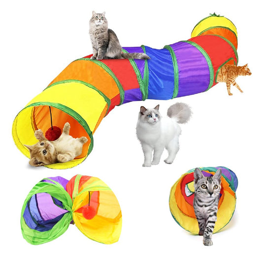 Cat Tunnel for Indoor Cats Interactive, Rabbit Tunnel Toys, Pet Toys Play Tunnels for Cats Kittens Rabbits Puppies Crinkle Collapsible Pop up Multiple Color 47" Animals & Pet Supplies > Pet Supplies > Cat Supplies > Cat Toys JINGPENG   