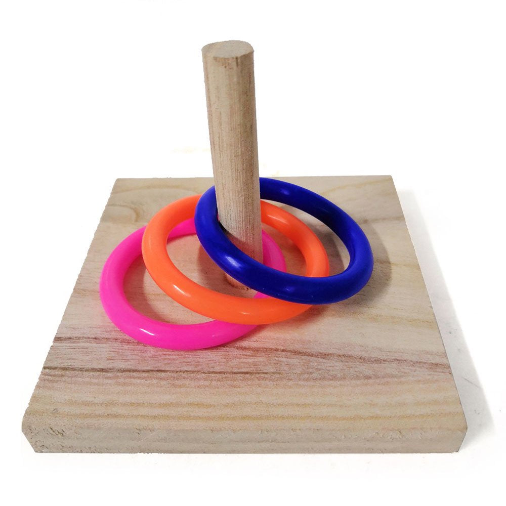 Bird Wooden Platform Plastic Ring Tabletop Toys Intelligence Development Chew Puzzle Toy Pet Bird Supplies for Parrots Parakeets Budgie Australian Parrot Small Birds Animals & Pet Supplies > Pet Supplies > Bird Supplies > Bird Toys Firlar   