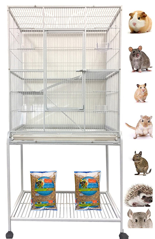 Extra Large 4-Tiers Small Animal Critter House Habitat Cage with Narrow 1/2-Inch Wire Spacing for Guinea Pig Ferret Chinchilla Sugar Glider Rats Mice Hamster Hedgehog Gerbil Animals & Pet Supplies > Pet Supplies > Small Animal Supplies > Small Animal Habitats & Cages Mcage   