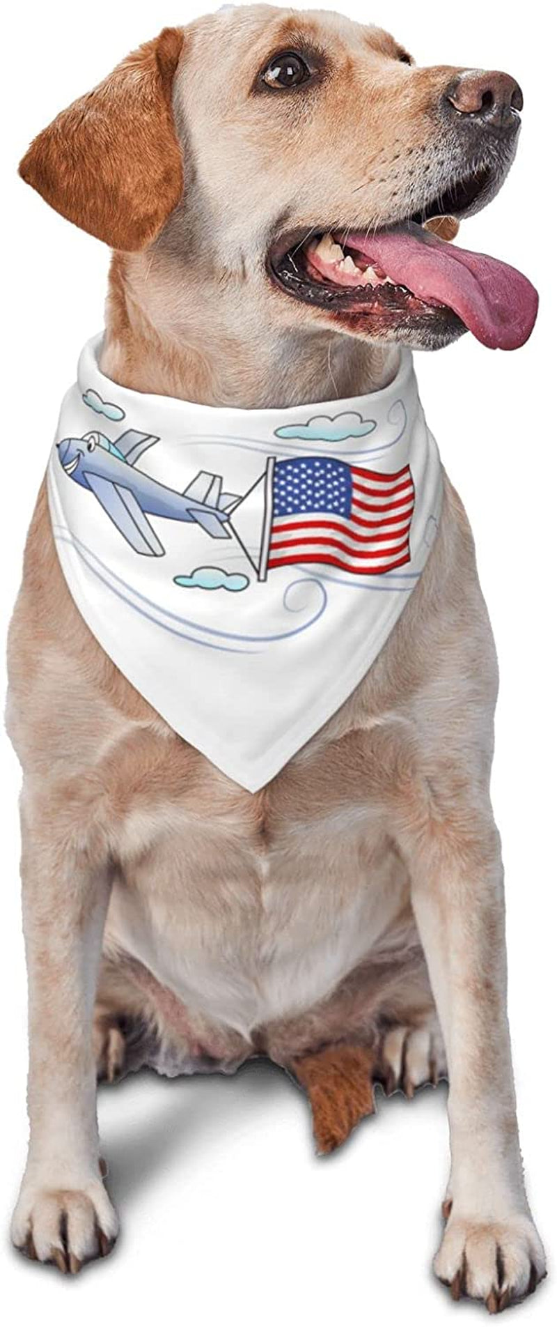 Cartoon Airplane Carrying a Flag Pet Dog and Cat Decorative Triangle Scarf,Dog Bandana,Breathable and Stain Resistant. Animals & Pet Supplies > Pet Supplies > Dog Supplies > Dog Apparel ZALTAS   