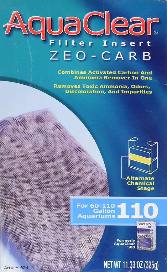 Aquaclear 110 Zeo-Carb Filter Insert, Aquarium Filter Replacement Media, A624 Animals & Pet Supplies > Pet Supplies > Fish Supplies > Aquarium Filters Aqua Clear   