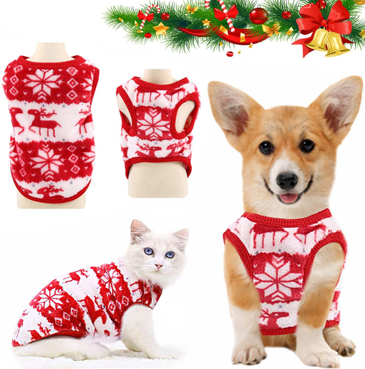 Christmas Pet Costume, Reindeer Snowflake Christmas Pet Dog Shirt for Small Dogs and Cat Animals & Pet Supplies > Pet Supplies > Cat Supplies > Cat Apparel Generic Medium  