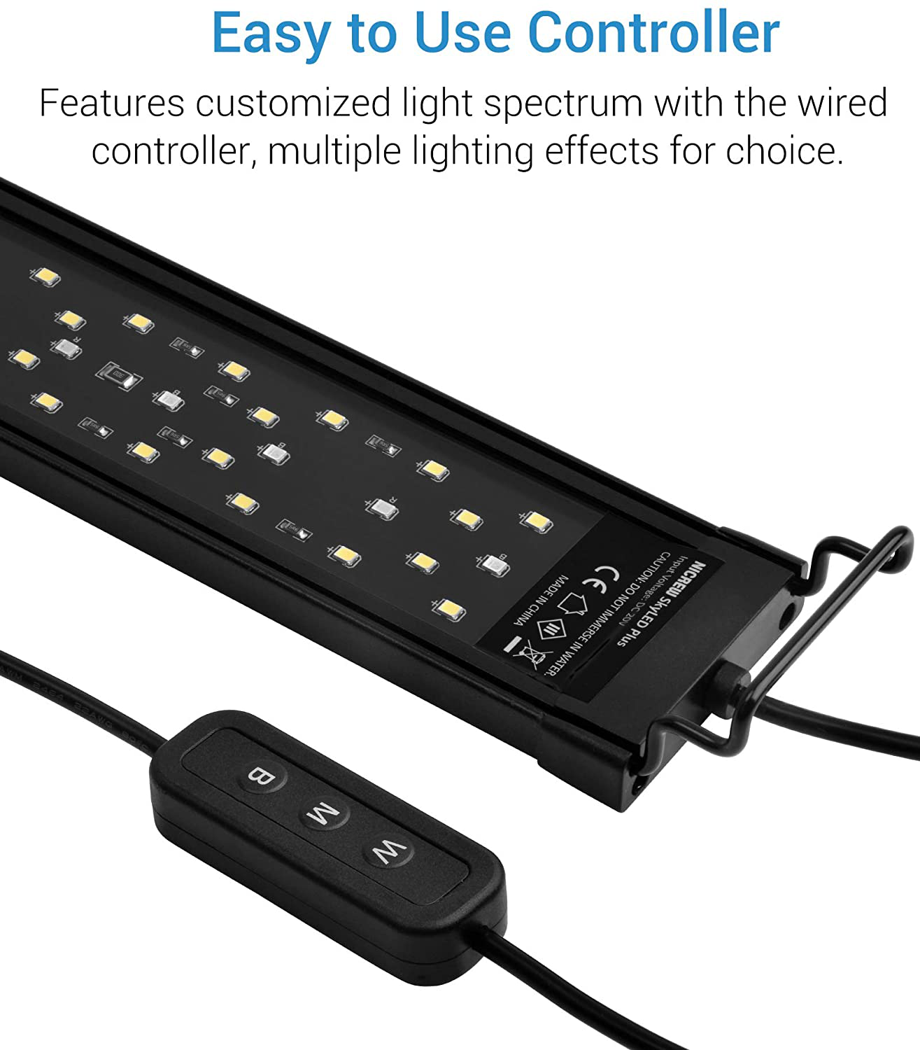 NICREW Skyled plus Aquarium Light for Planted Tanks, Full Spectrum Freshwater Fish Tank Light, Light Brightness and Spectrum Adjustable with External Controller, 18-24 Inches, 18 Watts Animals & Pet Supplies > Pet Supplies > Fish Supplies > Aquarium Lighting NICREW   