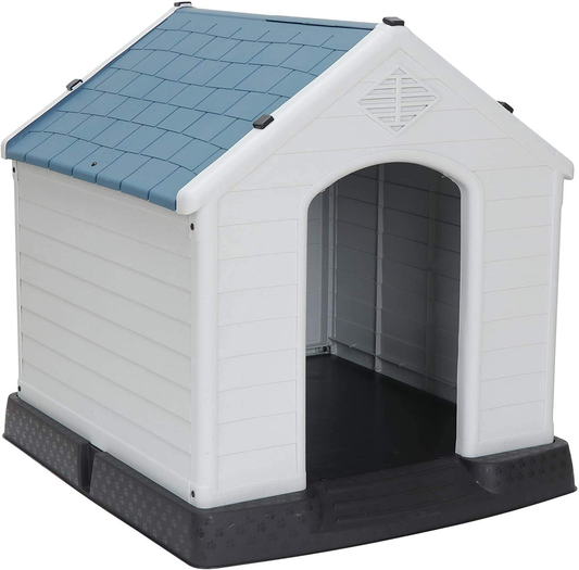 Saicool Medium Dog House Kennel - Weather & Water Resistant Waterproof Ventilate Plastic Durable Indoor Outdoor Pet House Puppy Shelter with Air Vents and Elevated Floor Animals & Pet Supplies > Pet Supplies > Dog Supplies > Dog Houses Saicool   