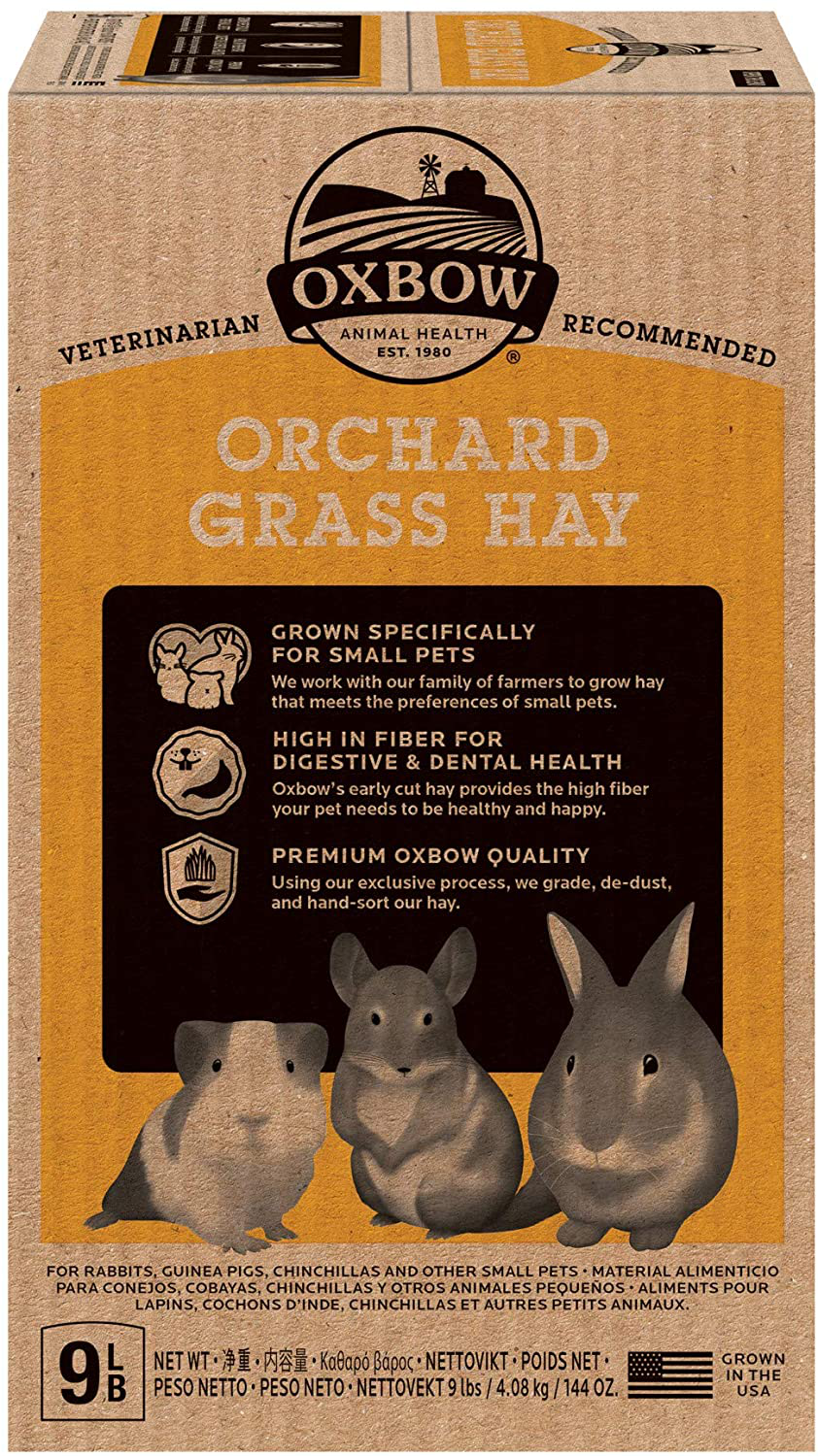 Oxbow Animal Health Orchard Grass Hay - All Natural Grass Hay for Chinchillas, Rabbits, Guinea Pigs, Hamsters & Gerbils