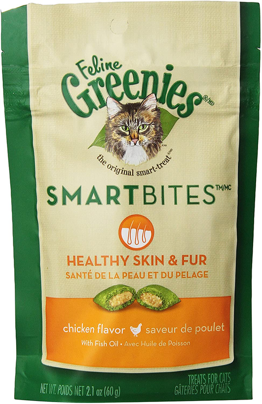 Feline Greenies 6-Pack Feline Smart Bites Treat, 2.1-Ounce Animals & Pet Supplies > Pet Supplies > Cat Supplies > Cat Treats Greenies Skin And Fur Chicken  