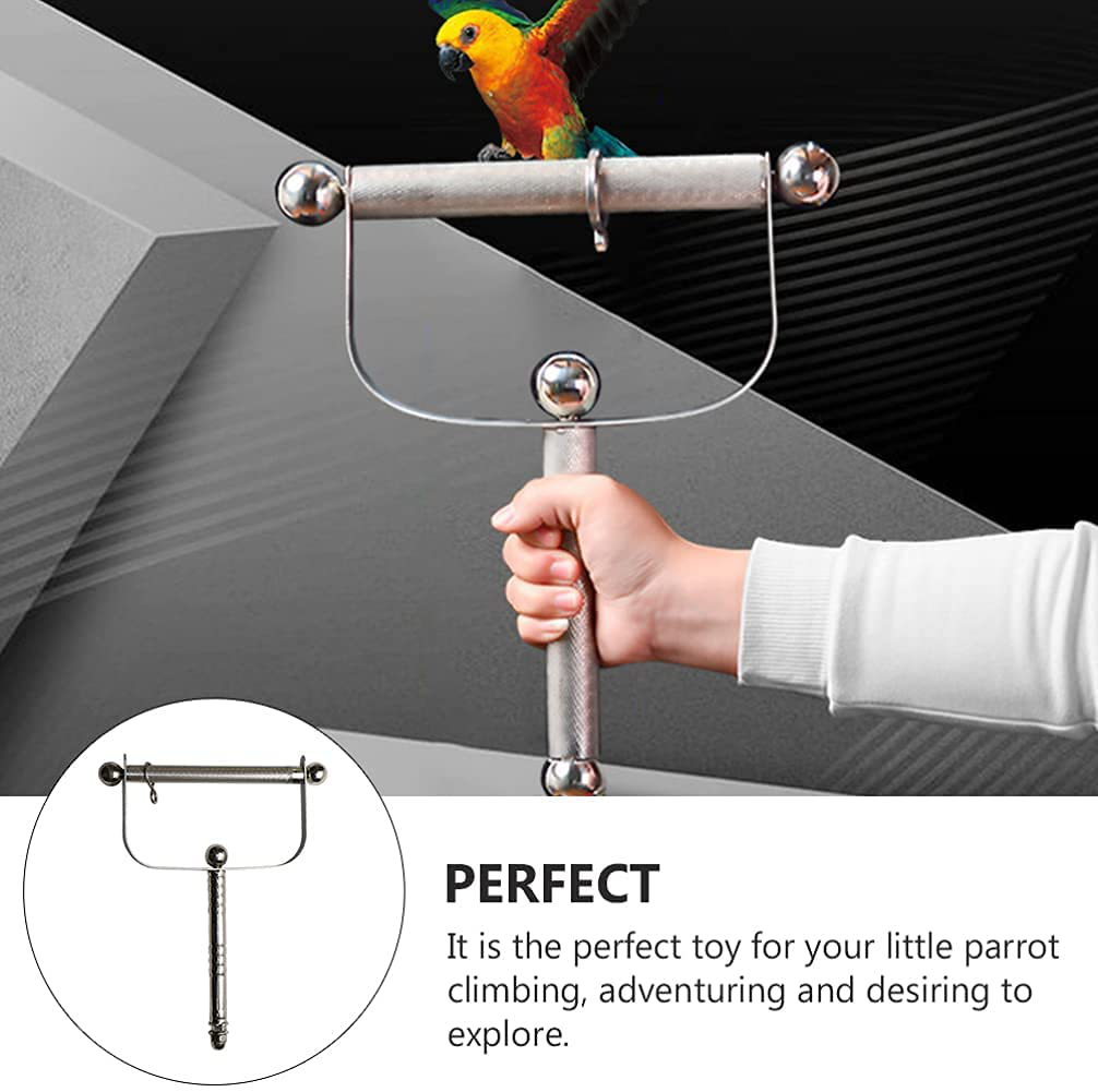 M I a Bird Parrot Play Stand Playground Cockatiel Stainless Steel Perch Rack Gym Exercise Training Toys Cage Prop 30X20Cm Animals & Pet Supplies > Pet Supplies > Bird Supplies > Bird Gyms & Playstands M I A   