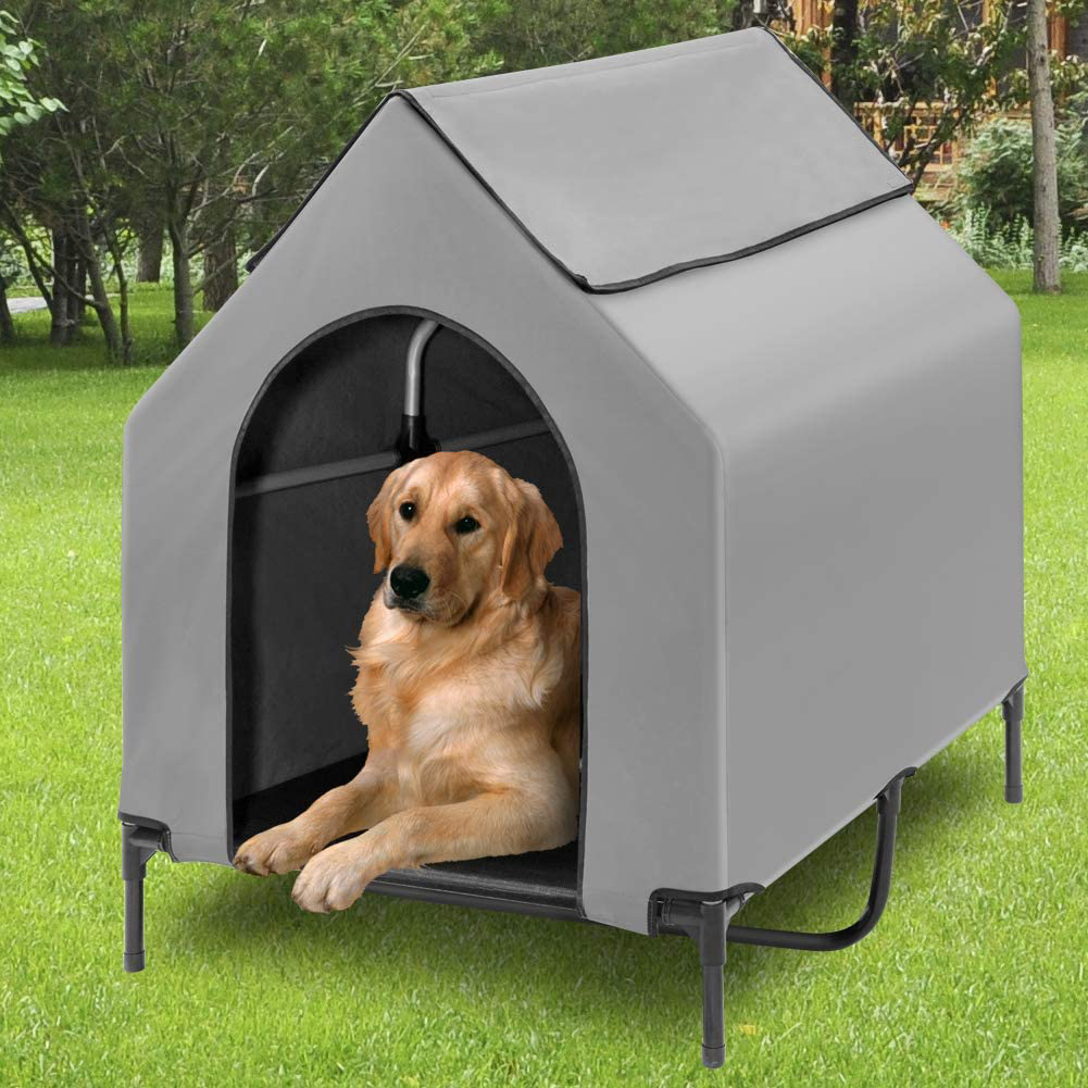 Fit Choice Elevated Dog House, More than Basics Extra Large Dog House W/Strong Beam Support up to 178 Lbs, 600D PVC Large Dog House W/Textilene 2X1 Bed & 1X1 Window Extra Carrying Bag (XL) Animals & Pet Supplies > Pet Supplies > Dog Supplies > Dog Houses Fit Choice   