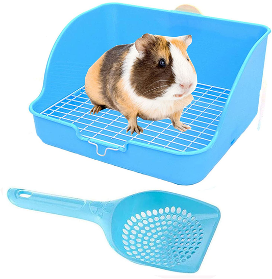 Hamiledyi Small Animal Rabbit Litter Toilet,Plastic Square Cage Box Rat Potty Trainer Corner Grate Litter Bedding Box Pet Pan for Guinea Pigs, Chinchilla, Ferret,Galesaur,Bunny Animals & Pet Supplies > Pet Supplies > Small Animal Supplies > Small Animal Bedding Hamiledyi   