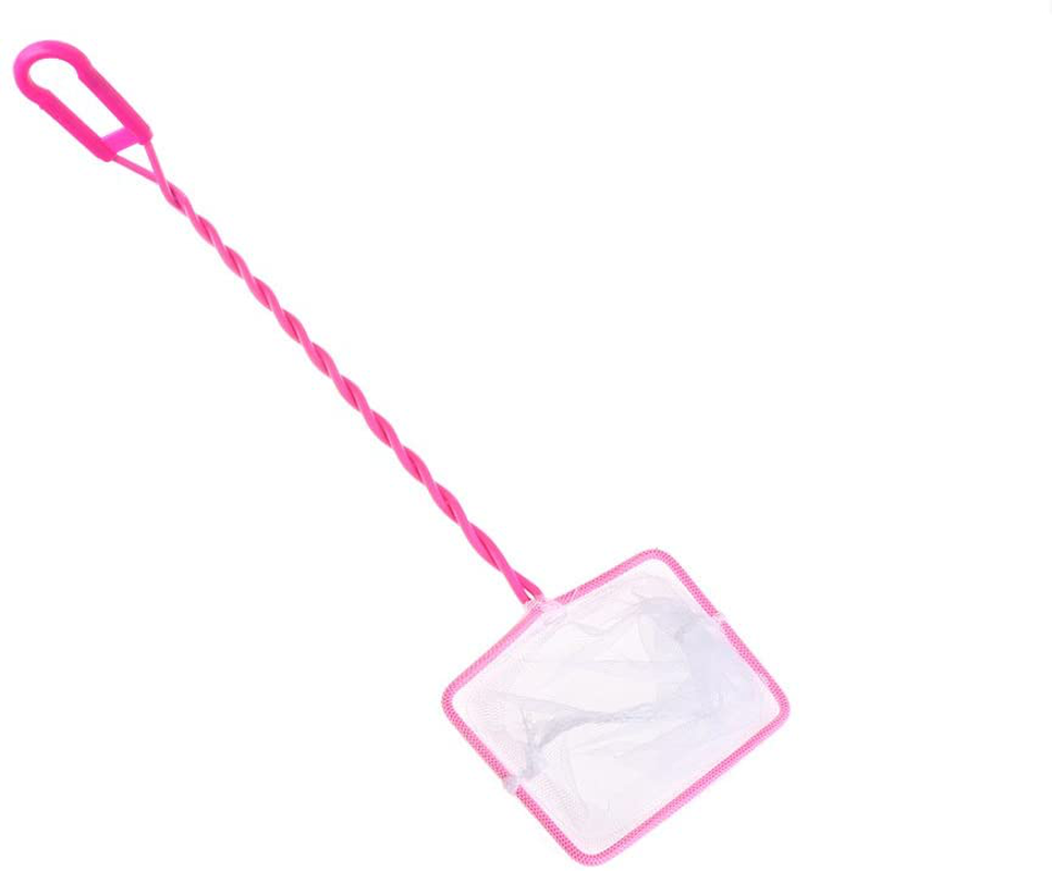 LANDUM Fishing Tank Net Plastic Soft Square Mesh Fish Shrimp Capture for Aquarium Tools Pink Rectangle 4 Animals & Pet Supplies > Pet Supplies > Fish Supplies > Aquarium Fish Nets LANDUM   