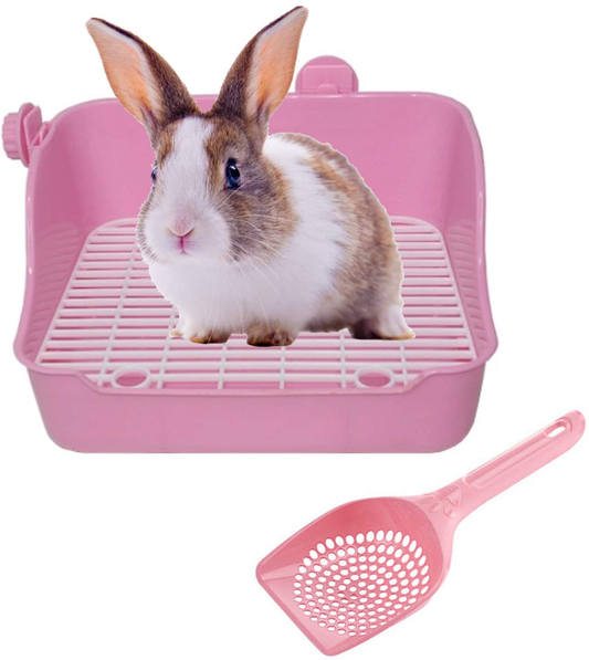 Small Animal Rabbit Litter Toilet, Plastic Square Cage Box, Corner Pan with Grate, Potty Training for Bunny, Guinea Pigs, Chinchilla, Ferret, Galesaur, Hamster Animals & Pet Supplies > Pet Supplies > Small Animal Supplies > Small Animal Bedding Hamiledyi   