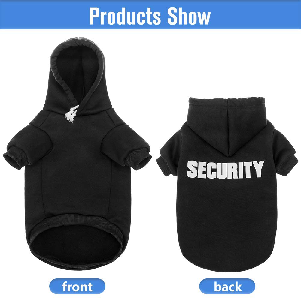 Dog Hoodie Pet Clothes - Security Printed Pet Sweaters with Hat Soft Cotton Coat Winter for Small Medium Large Dogs Cats Animals & Pet Supplies > Pet Supplies > Cat Supplies > Cat Apparel SCENEREAL   