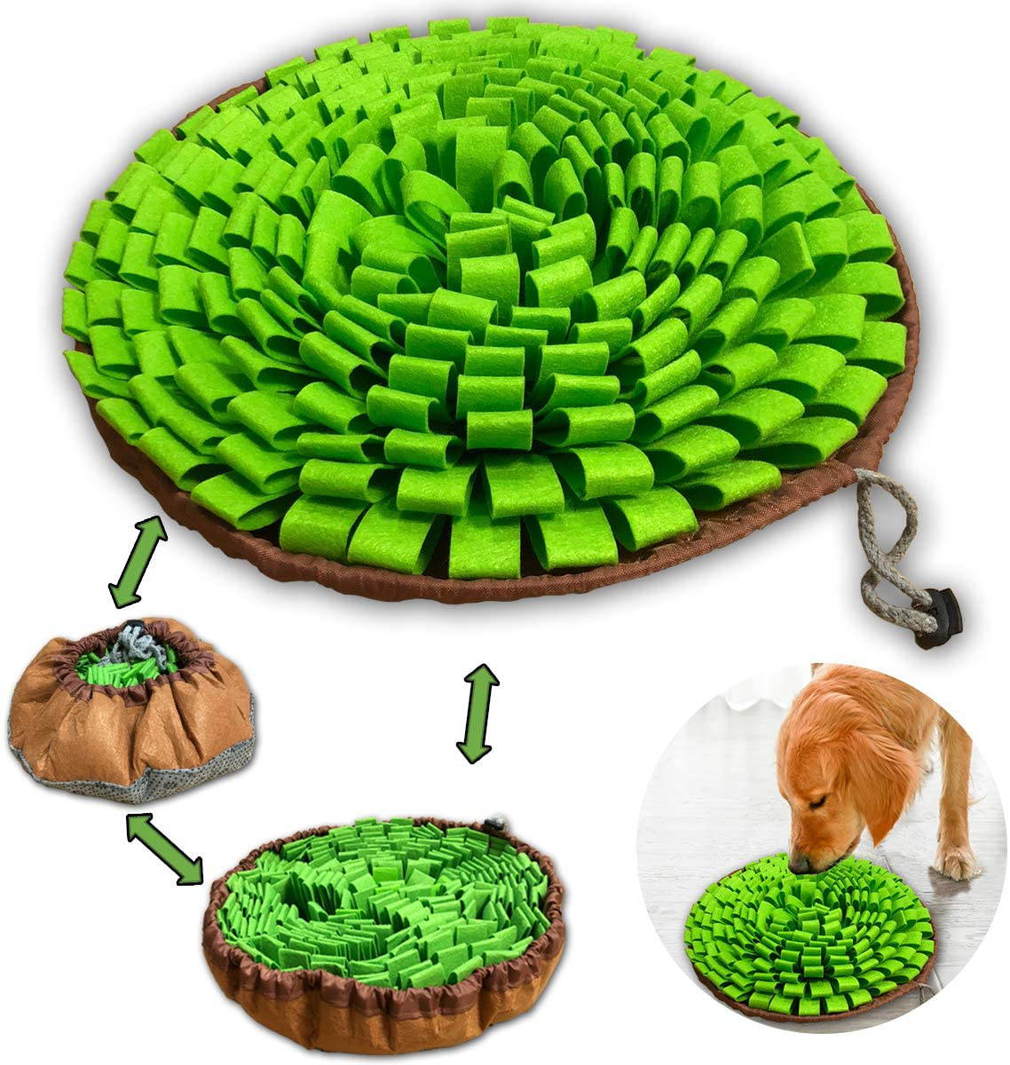 NEECONG Dog Snuffle Mat Slow Feeder Bowl Simulating Grassland