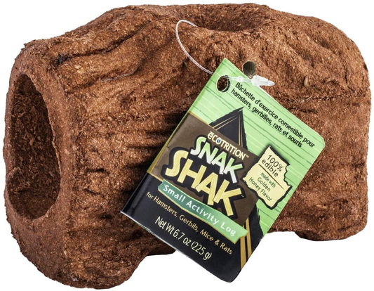 Ecotrition Snak Shak Edible Hideaway for Hamsters, Gerbils, Mice and Small Animals, 3-In-1 Chew Treat and Hideaway Animals & Pet Supplies > Pet Supplies > Small Animal Supplies > Small Animal Habitat Accessories eCOTRITION activity log Small 