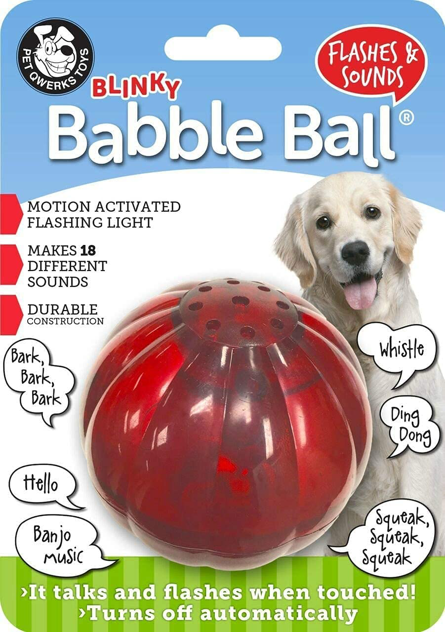 Pet Qwerks Blinky Babble Ball Interactive Dog Toy, Flashes & Talks When Touched