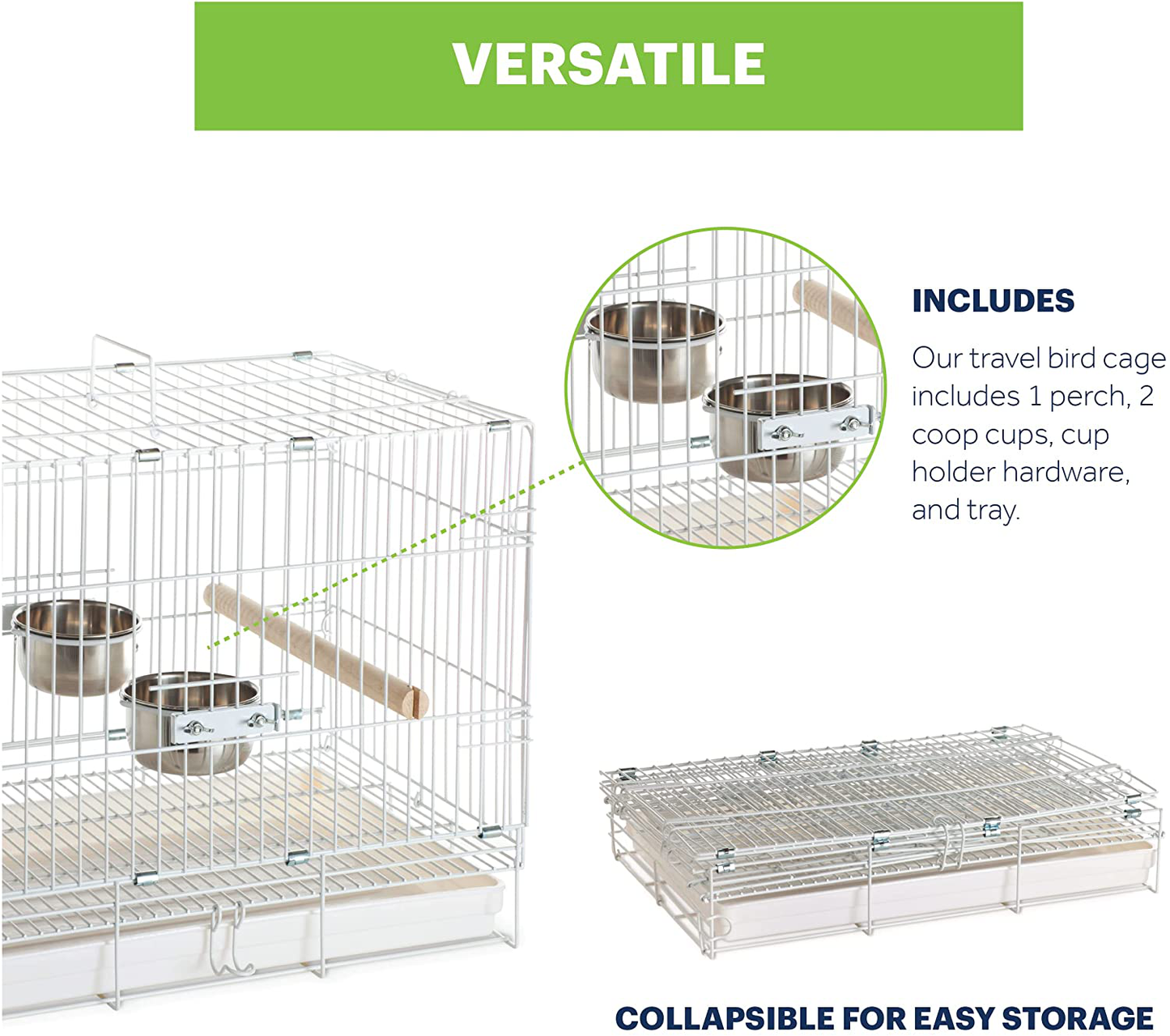 Prevue Hendryx Travel Bird Cage 1305 White, 20-Inch by 12-1/2-Inch by 15-1/2-Inch Animals & Pet Supplies > Pet Supplies > Bird Supplies > Bird Cages & Stands Prevue Hendryx   