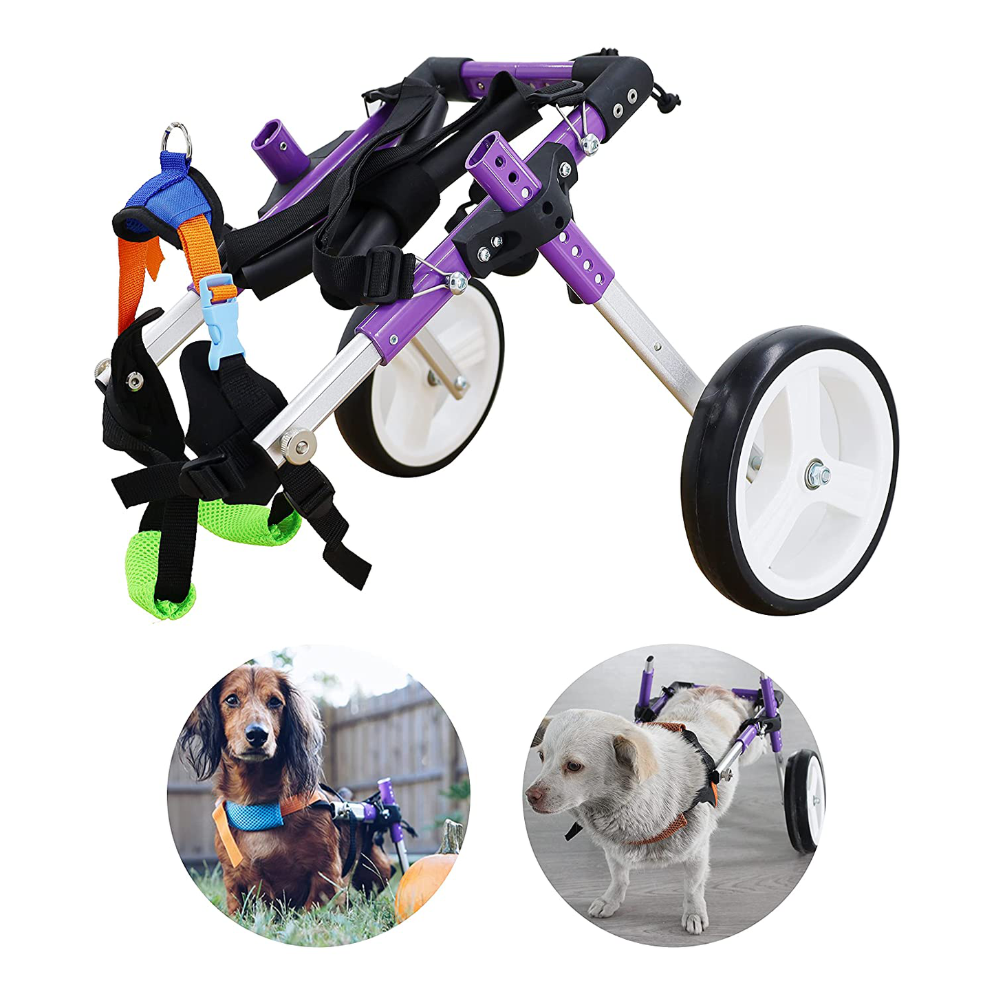 Heobam Dog Wheelchair for Dog, Adjustable Dog Wheelchair for Hind Legs Rehabilitation, Pet Rehabilitation Cart, Handicap Wheels for Dogsc, Convenient Dog Wheelchair, Small Dogs (XS) Animals & Pet Supplies > Pet Supplies > Dog Supplies > Dog Treadmills HeoBam Small  