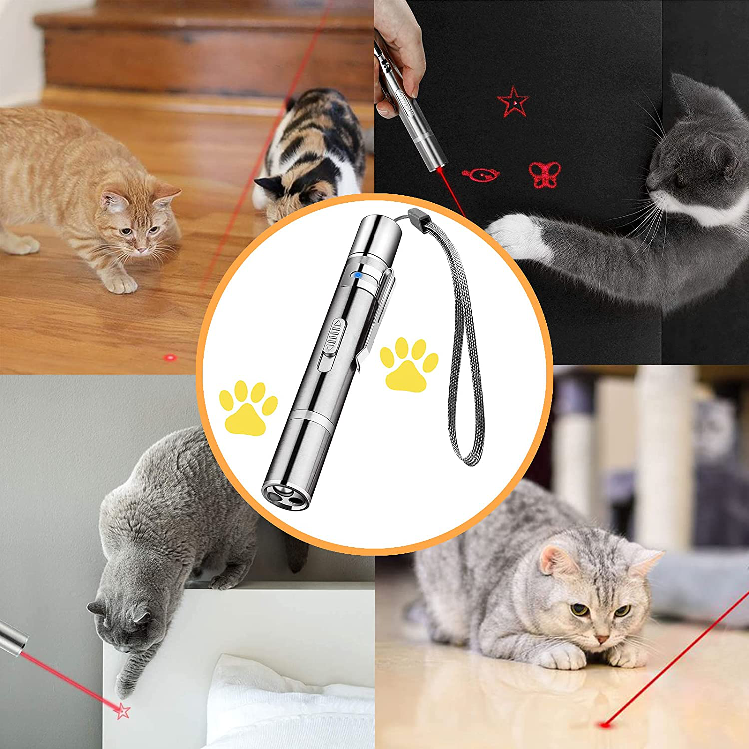 Cat Toys Pointer - Upgraded Interactive Cat Toy ,Cute Kitten Toys for Indoor Cats,Funny Pet Chaser Toy Animals & Pet Supplies > Pet Supplies > Cat Supplies > Cat Toys Roguoo   