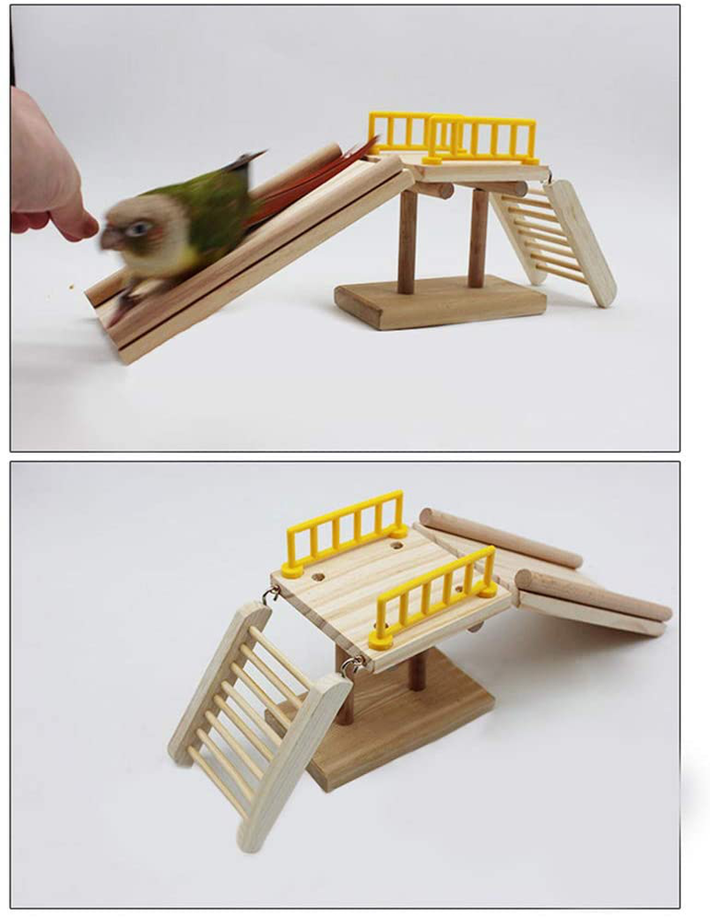 QBLEEV Bird Toys, Slide Training Ladder Trick Parrots Toys, Intelligence Educational Prop Table Cage Top Foot Toys, Birds Perch Platform for Conures Parakeets Cockatiels Animals & Pet Supplies > Pet Supplies > Bird Supplies > Bird Ladders & Perches QBLEEV   