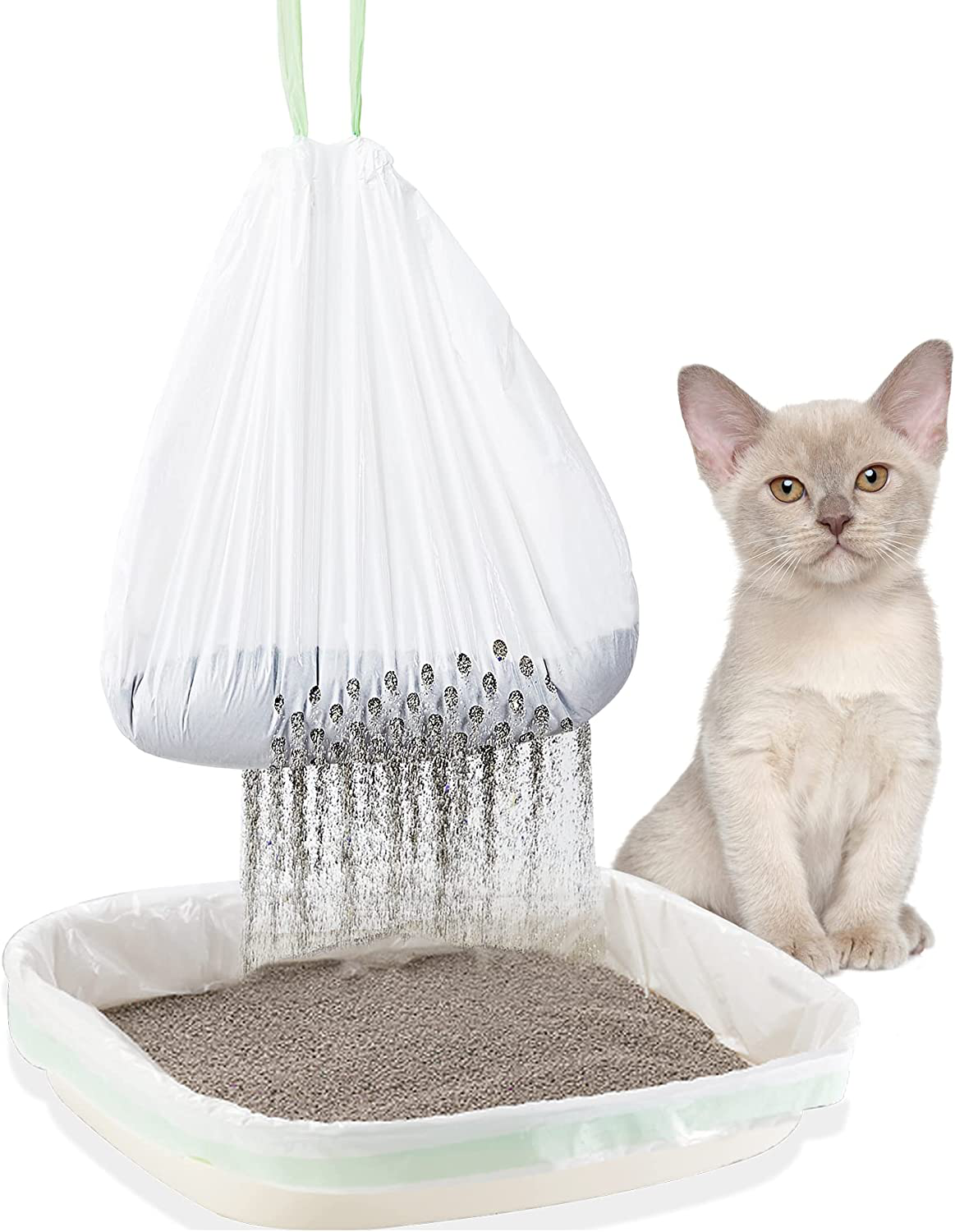 Suhaco Cat Sifting Litter Box Liners 14 Medium Disposable Cats Litter Pan Liner Bag with Drawstring (14S) Animals & Pet Supplies > Pet Supplies > Cat Supplies > Cat Litter Box Liners Suhaco 7 L  