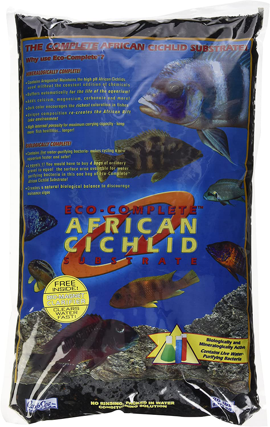 Carib Sea Aquatics Eco-Complete African Cichlid Zack Sand, 20-Pound, Black Animals & Pet Supplies > Pet Supplies > Fish Supplies > Aquarium Gravel & Substrates Carib Sea   