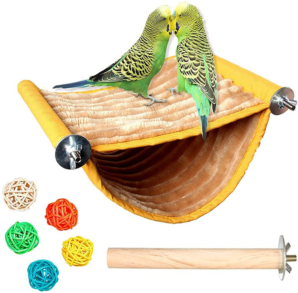 SINFUN Bird Nest House Parrot Winter Warm Bed Pet Hammock Tent Snuggle Hut Birdcage Perch Stand Toy for Parrots Parakeets Conures Cockatiels Budgies Lovebirds Finch Hamster Chinchilla Animals & Pet Supplies > Pet Supplies > Bird Supplies > Bird Cages & Stands SINFUN   