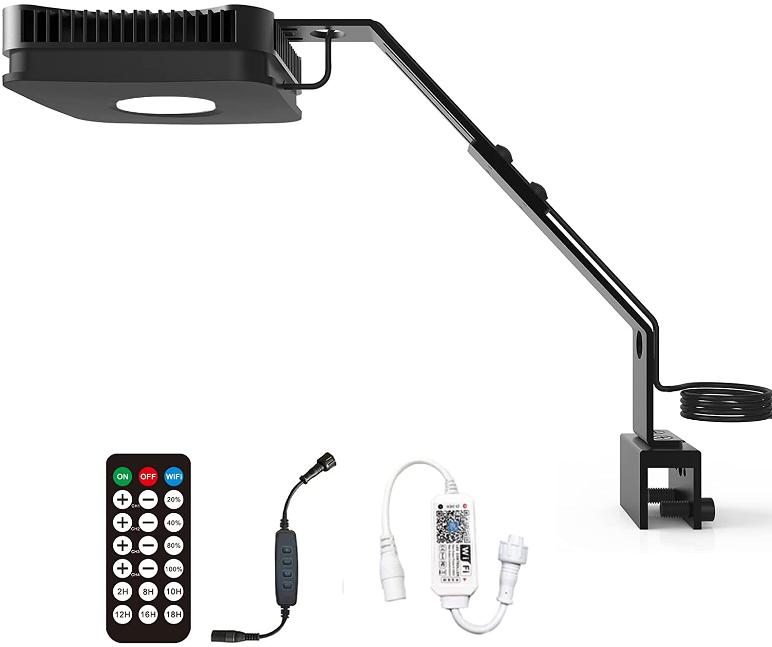 Full Spectrum Aquarium Light, 4 Channels Adjustable 6500K Fish Tank Light with Cooling Fan and Gooseneck for Freshwater Aquarium Tank Refugium Supports Remote and Wifi Controller (Planted F-20) Animals & Pet Supplies > Pet Supplies > Fish Supplies > Aquarium Lighting Lominie Reef P80  