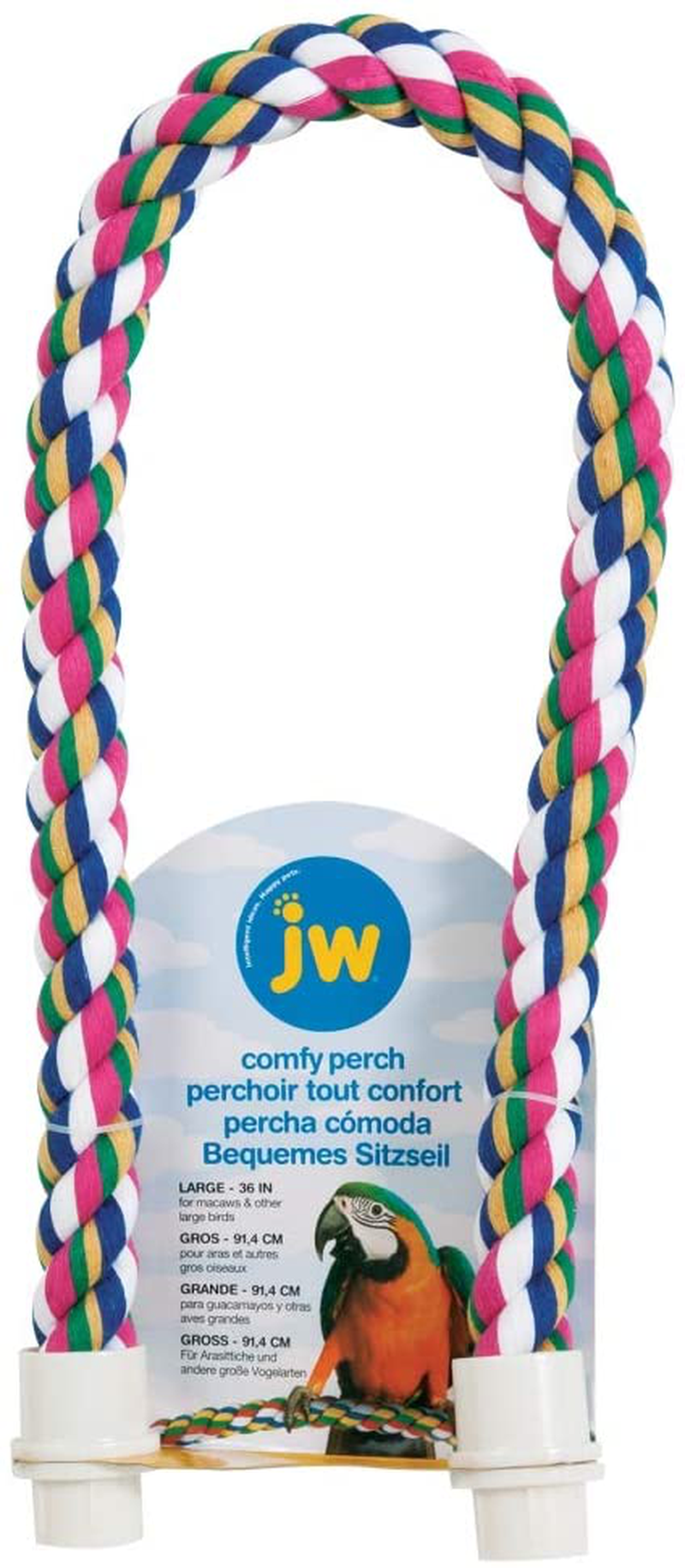 JW Pet Comfy Perch for Birds Flexible Multi-Color Rope Animals & Pet Supplies > Pet Supplies > Bird Supplies > Bird Ladders & Perches JW   