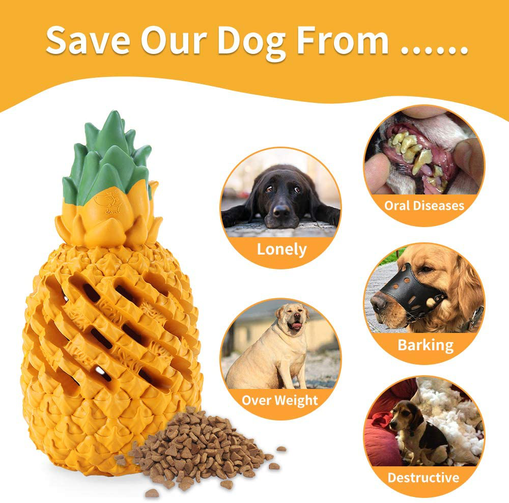 LPHSNR Upgrade Tough Dog Toys for Aggressive Chewers Large Breed and Puppy, Indestructible Dog Chew Toys for Large Small Dogs Interactive, Boredom Treat Dispensing Toys Teeth Clean Pineapple Animals & Pet Supplies > Pet Supplies > Dog Supplies > Dog Toys LPHSNR   
