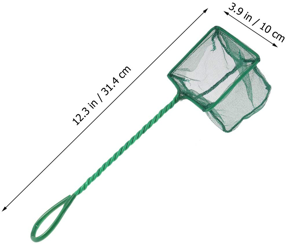 POPETPOP Portable Fishing Net Shrimp Dip Net with Handle for Aquarium Fish Tank Pond 4 Inch 4Pcs (Green) Animals & Pet Supplies > Pet Supplies > Fish Supplies > Aquarium Fish Nets POPETPOP   