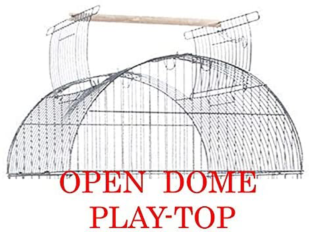 Large 64-Inch Open Dome Play-Top with 5/8-Inch Bar Spacing for Cockatiel Cockatiels Sun Conure Parakeet Rolling Cage Animals & Pet Supplies > Pet Supplies > Bird Supplies > Bird Cages & Stands Mcage   