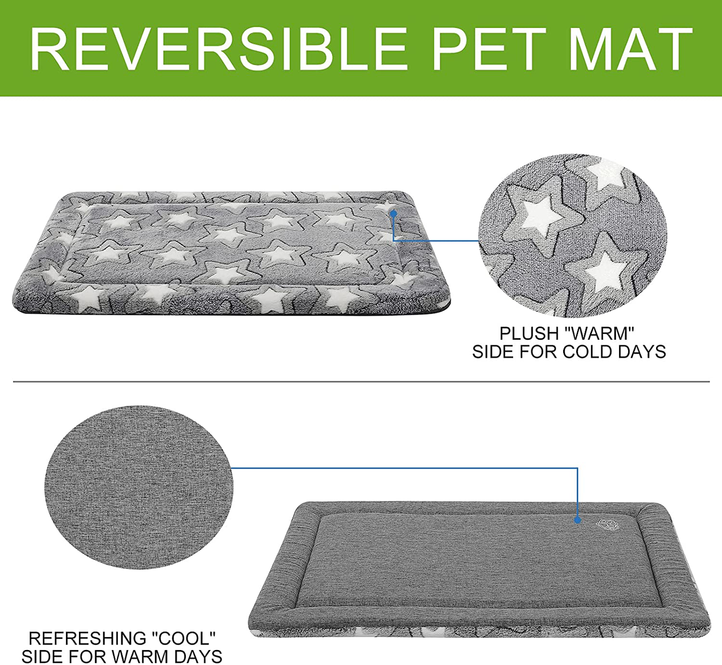 1pc Gray Dog Mat, Warm Material, Double Side Use, Suitable For