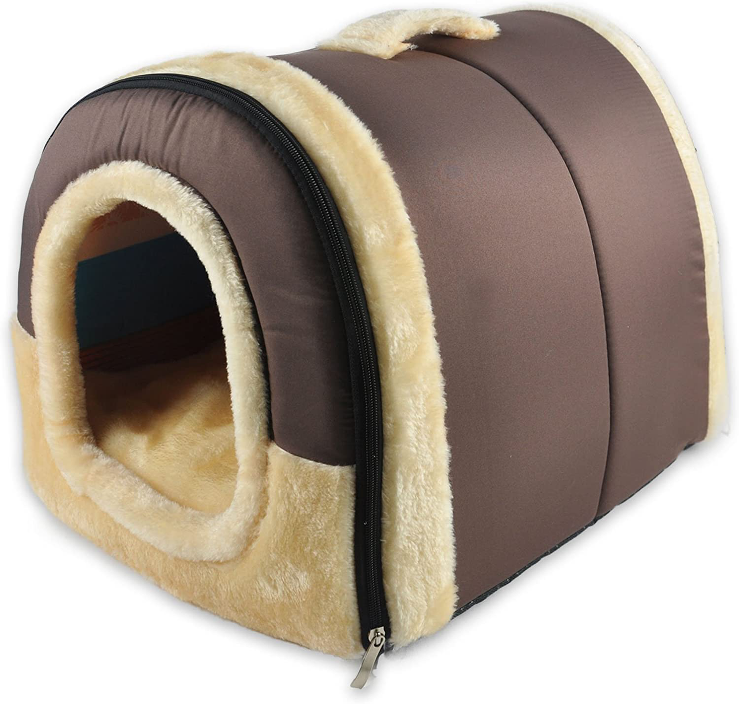 ANPPEX Indoor Dog House, Cozy Dog Cave Bed, Foldable Cat Bed Cave, Covered Dog Cat Bed Cave, Outdoor Igloo Dog Bed House