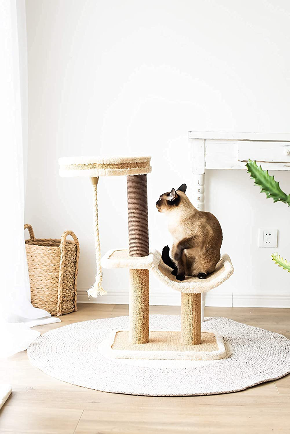 Catry Cat Tree with Scratching Post - Cozy Design of Cat Hammock and Teasing Sisal Cat Rope Invariably Allure Kitten to Stay around This Sturdy and Easy to Assemble Cat Furniture Animals & Pet Supplies > Pet Supplies > Cat Supplies > Cat Furniture Catry   