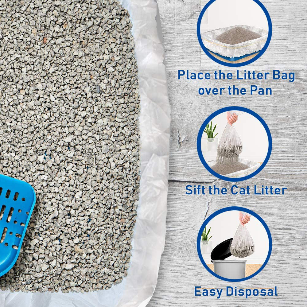 Alfapet Kitty Cat Pan Disposable, Sifting Liners- 10-Pack + 1 Transfer Liner-For Large, X-Large, Giant, Extra-Giant Size Litter Boxes-Included Rubber Band for Firm, Easy Fit - Pack of 5 Animals & Pet Supplies > Pet Supplies > Cat Supplies > Cat Litter Box Liners Alfapet   