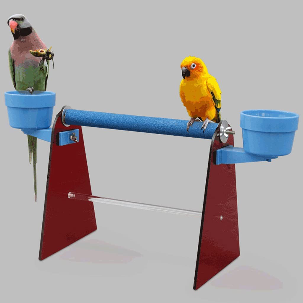 LEGU Birdcages Bird Playground with Rolling Stand Parrot Play Gym with Feeder Seed Cups Toys Exercise Play for Small/Medium-Sized Birds-Blue Birdcage Decor Animals & Pet Supplies > Pet Supplies > Bird Supplies > Bird Gyms & Playstands LEGU   