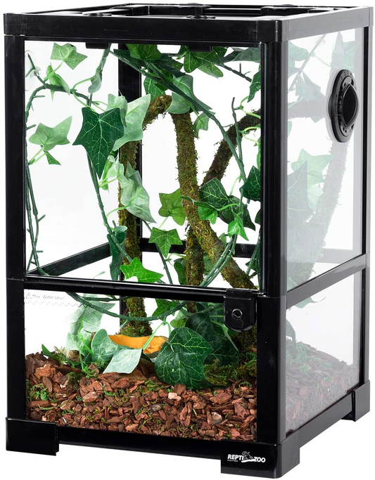 REPTIZOO Full Glass Reptile Terrarium 10 Gallon 12" X 12" X 18", Small Habitat Cage Breeder for Reptile Lizard Frog Insects Small Animals, Top Screen Ventilation & Feeding Animals & Pet Supplies > Pet Supplies > Reptile & Amphibian Supplies > Reptile & Amphibian Habitat Accessories REPTI ZOO   