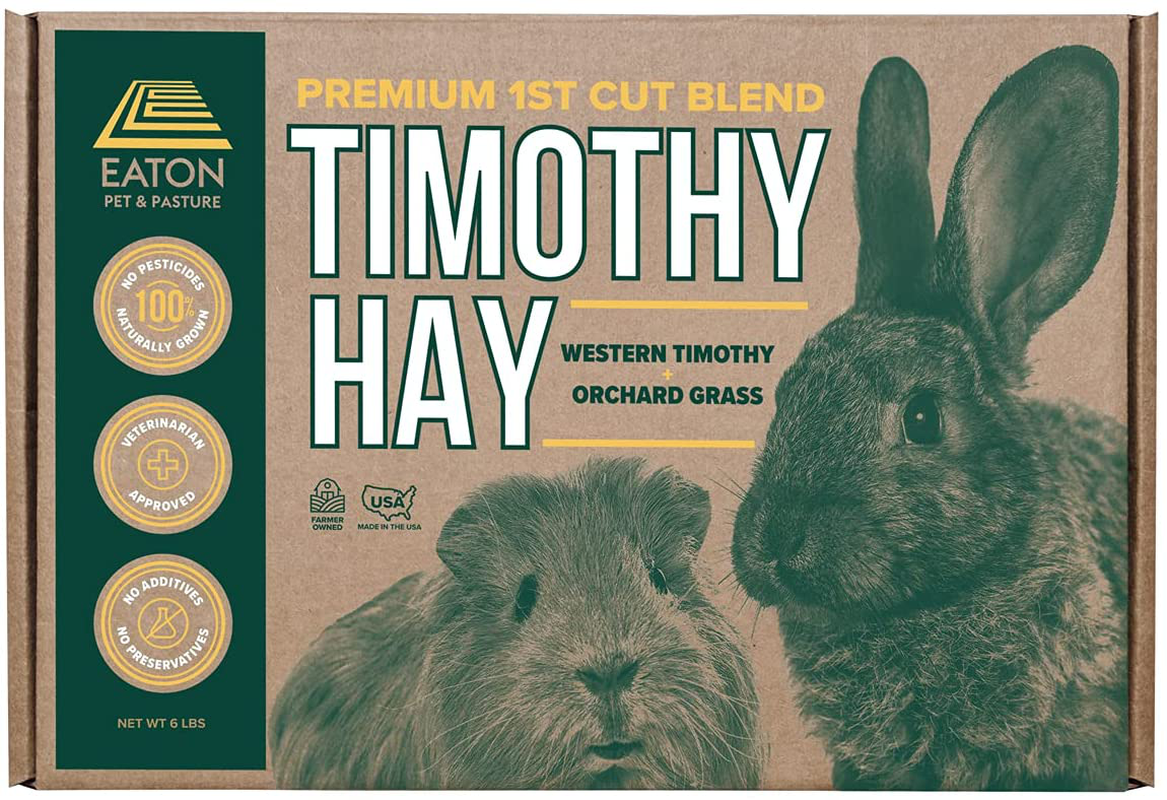 Eaton Pet and Pasture Naturally Grown, Premium, First Cut Blend, Western Timothy Hay Orchard Blend, Small Animal Food, Sustainable, Eco-Friendly, Farmer-Owned, 6Lb-Box. Animals & Pet Supplies > Pet Supplies > Small Animal Supplies > Small Animal Food Eaton Hemp   