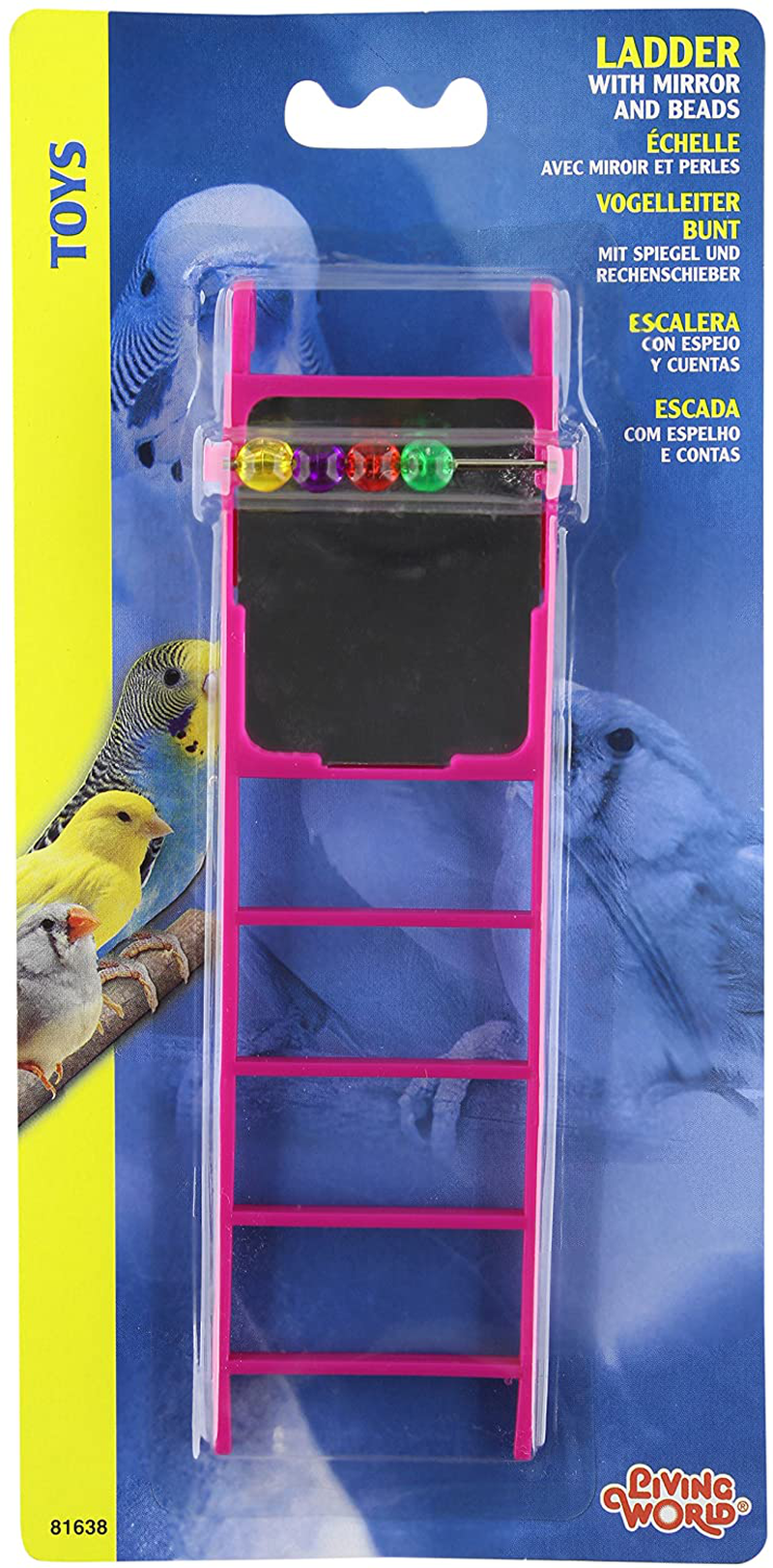 Living World Plastic Small Bird Ladder with Mirror and Bead