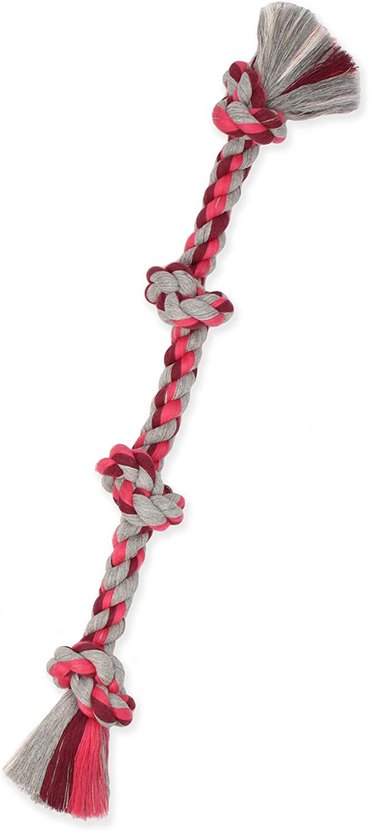 Mammoth Flossy Chews Color Rope Tug – Premium Cotton-Poly Tug Toy for Dogs – Interactive Dog Rope Toy – Tug Dog Chew Toy Animals & Pet Supplies > Pet Supplies > Dog Supplies > Dog Toys Mammoth Pet Products 4 Knot Large 27" 