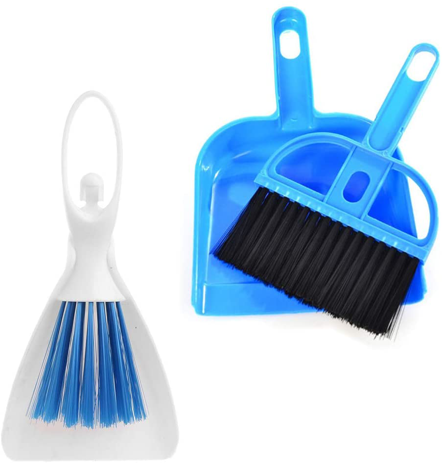 PIVBY Mini Hand Broom and Dustpan Sand Scooper Set Cage Cleaner for Guinea Pigs, Cats, Hedgehogs, Hamsters, Chinchillas, Rabbits, Reptiles, and Other Small Animals (2 Pack,Random Color) Animals & Pet Supplies > Pet Supplies > Small Animal Supplies > Small Animal Habitats & Cages PINVNBY   